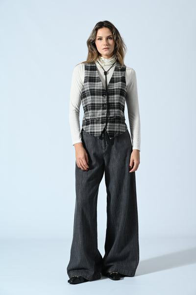 GILET FANTASIA CHECK