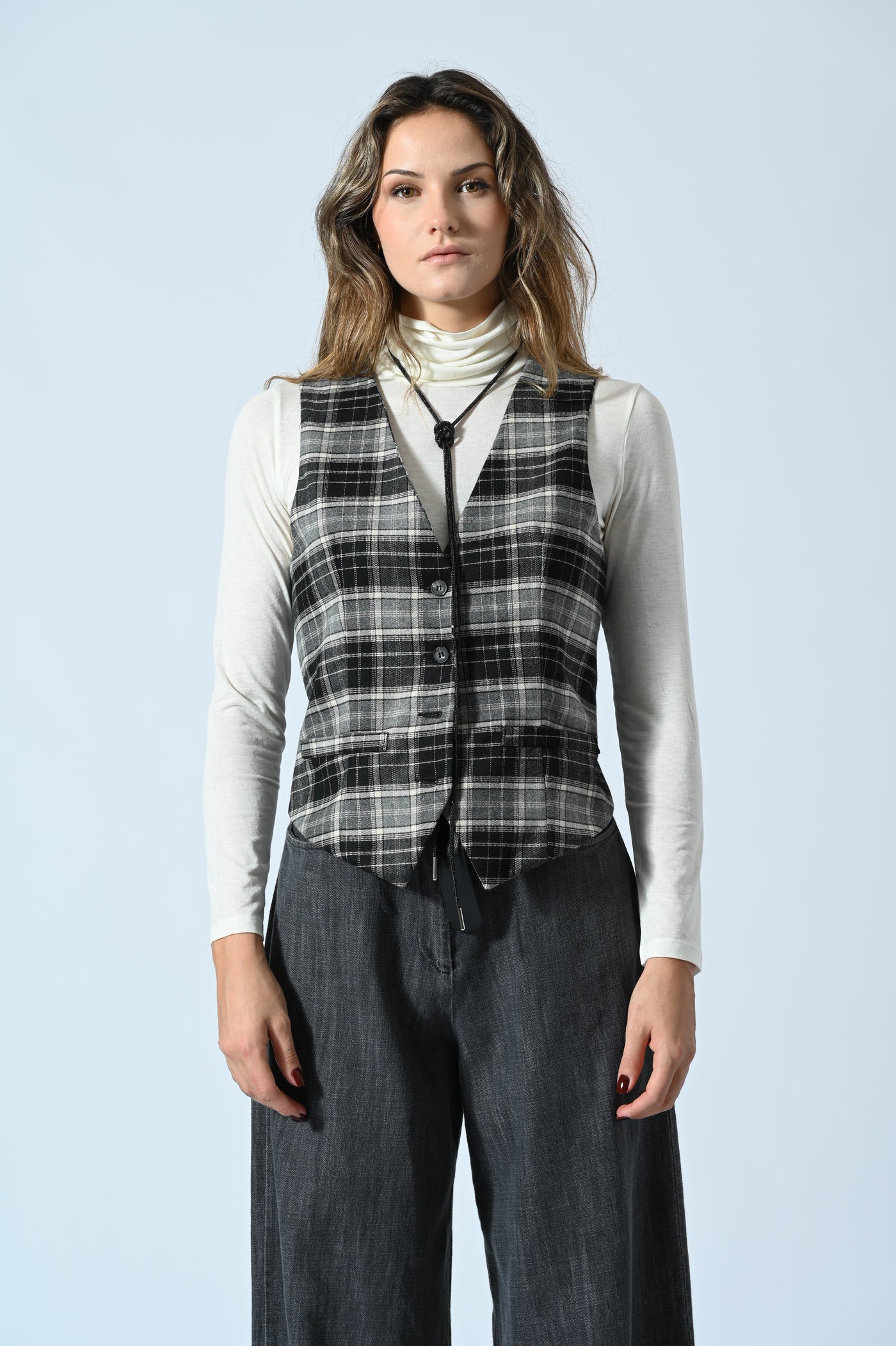 GILET FANTASIA CHECK