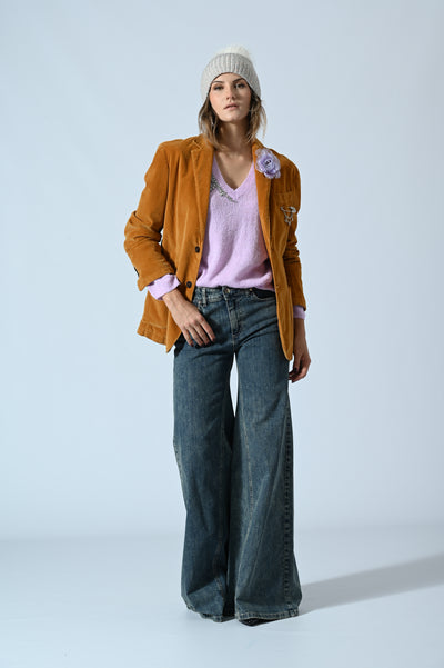 MAGLIA SCOLLO A V CON STRASS