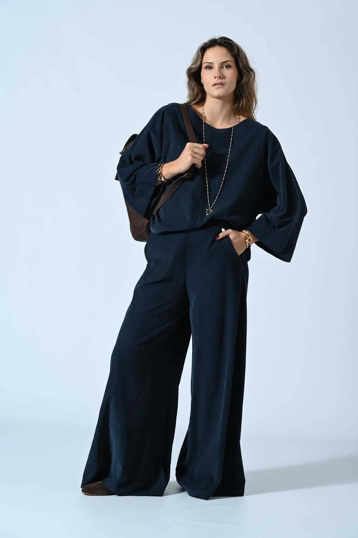 PANTALONI A PALAZZO IN VELLUTO