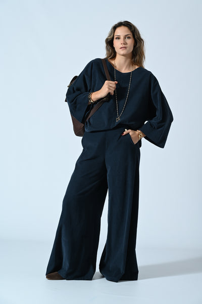 PANTALONI A PALAZZO IN VELLUTO