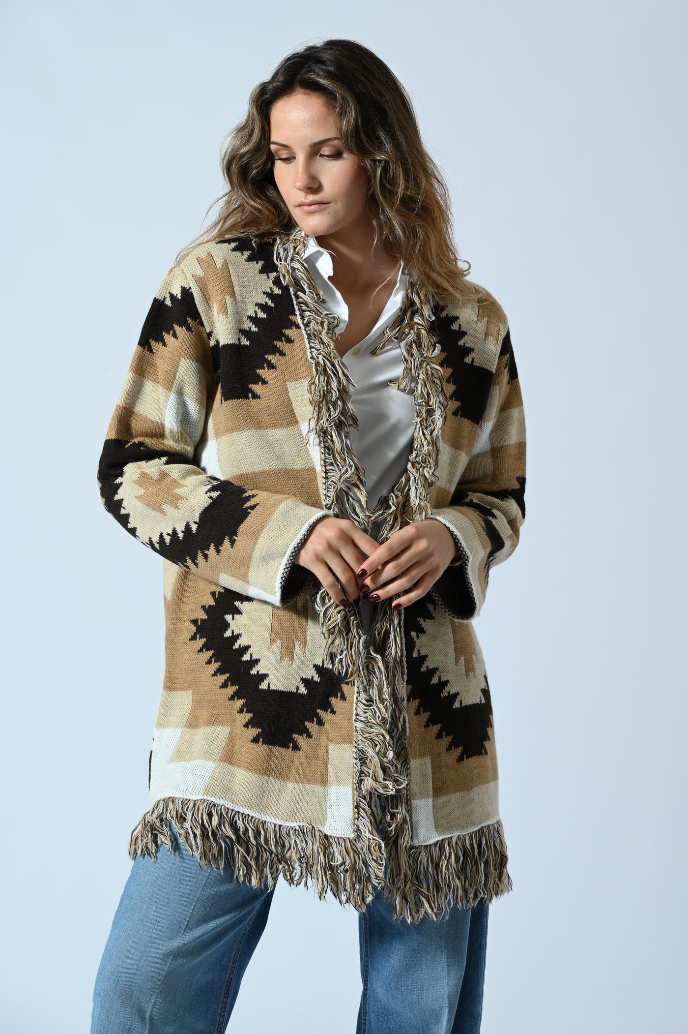 CARDIGAN ETNICO FRANGE