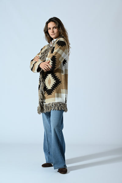 CARDIGAN ETNICO FRANGE