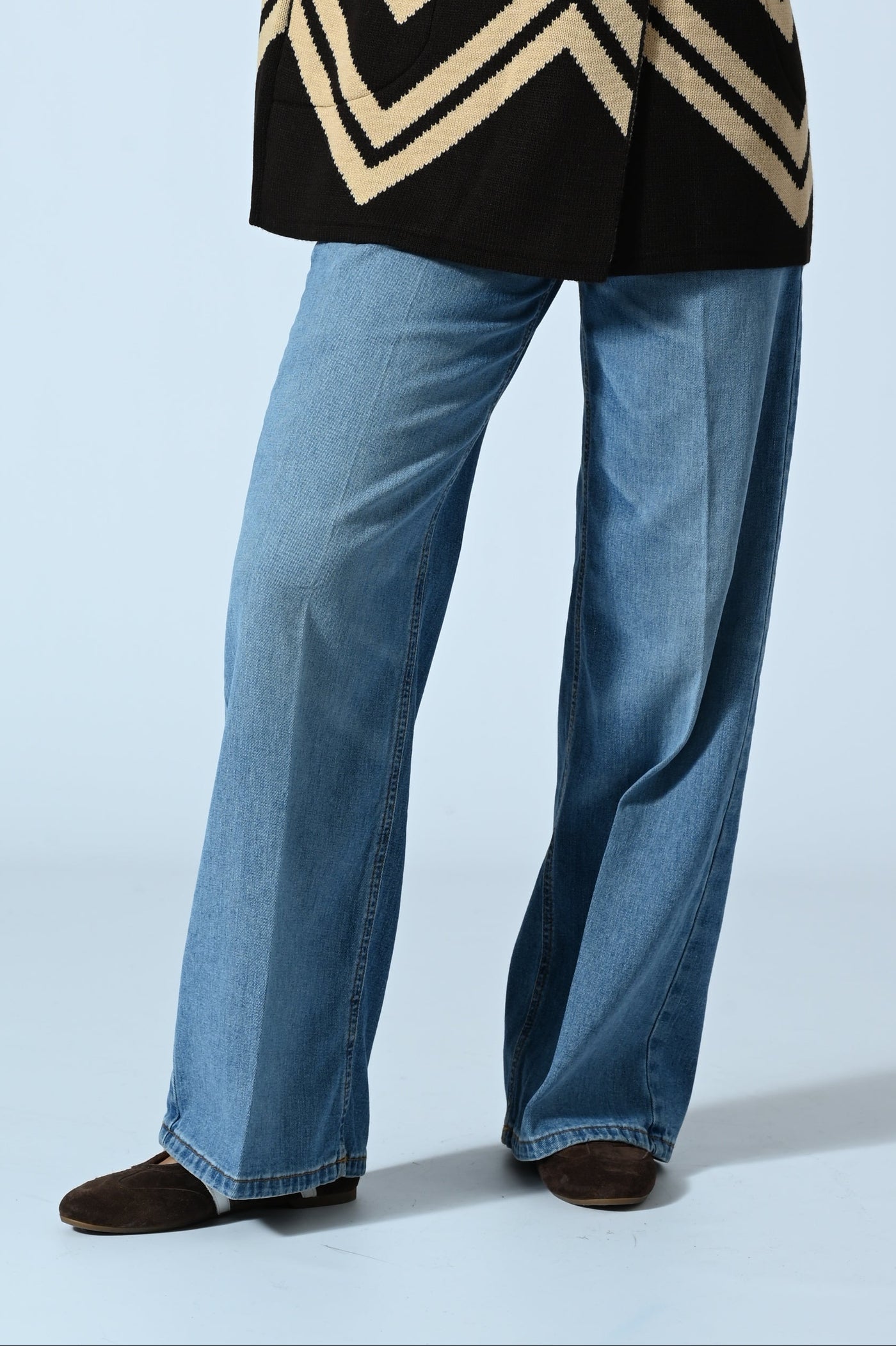 JEANS A PALAZZO 5 TASCHE