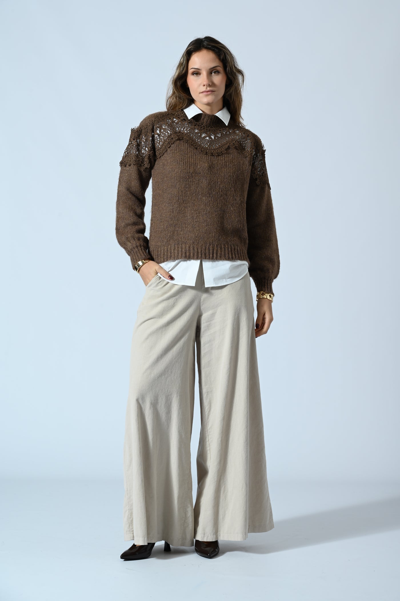 MAGLIA GIROCOLLO CON PIZZO