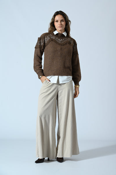 MAGLIA GIROCOLLO CON PIZZO