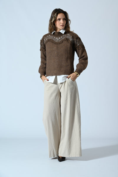 PANTALONI A PALAZZO IN VELLUTO