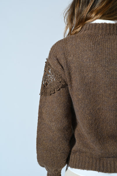 MAGLIA GIROCOLLO CON PIZZO