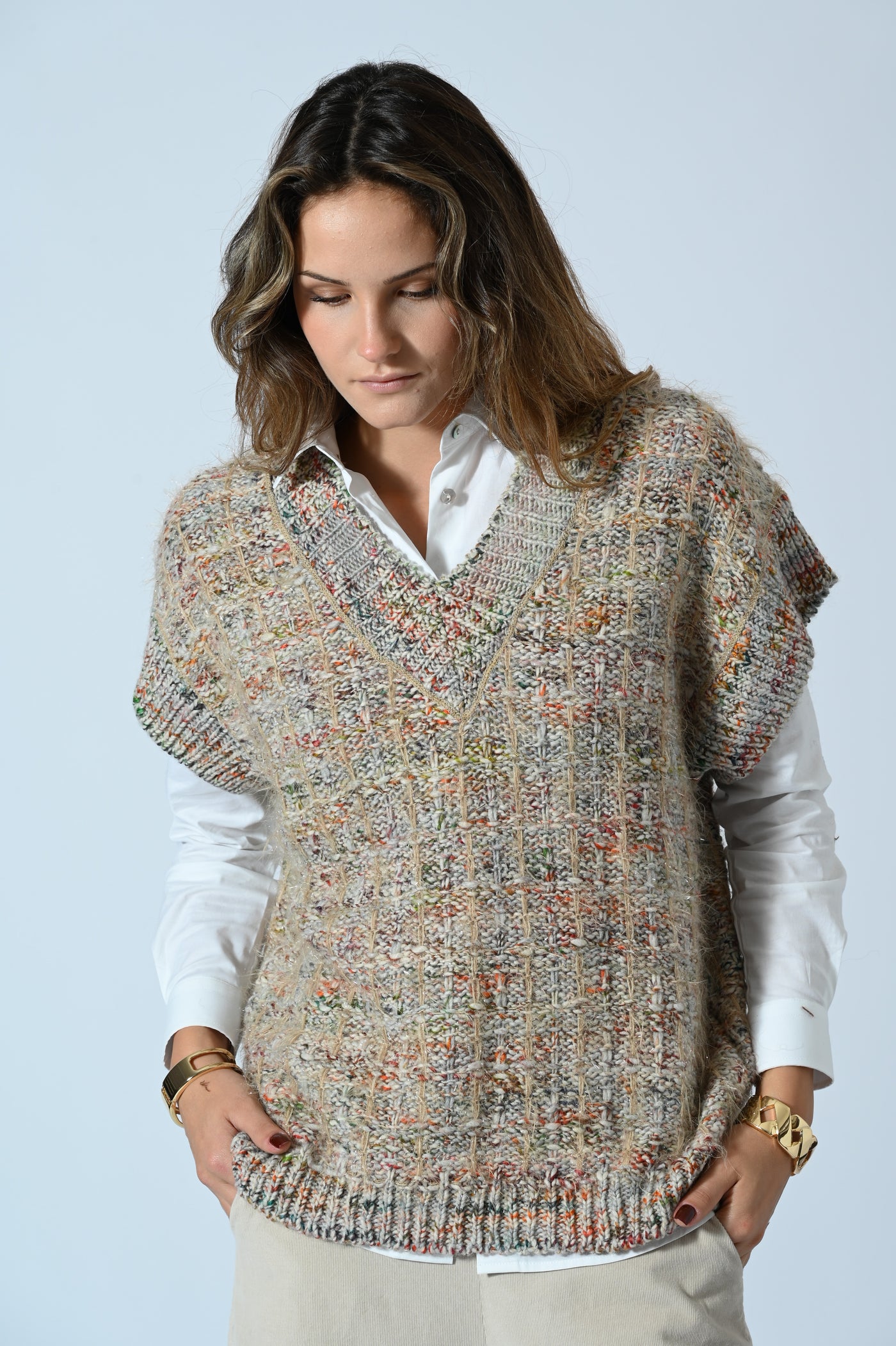 GILET MELANGE LUREX