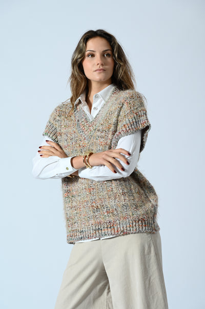 GILET MELANGE LUREX