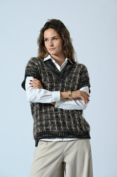 GILET MELANGE LUREX