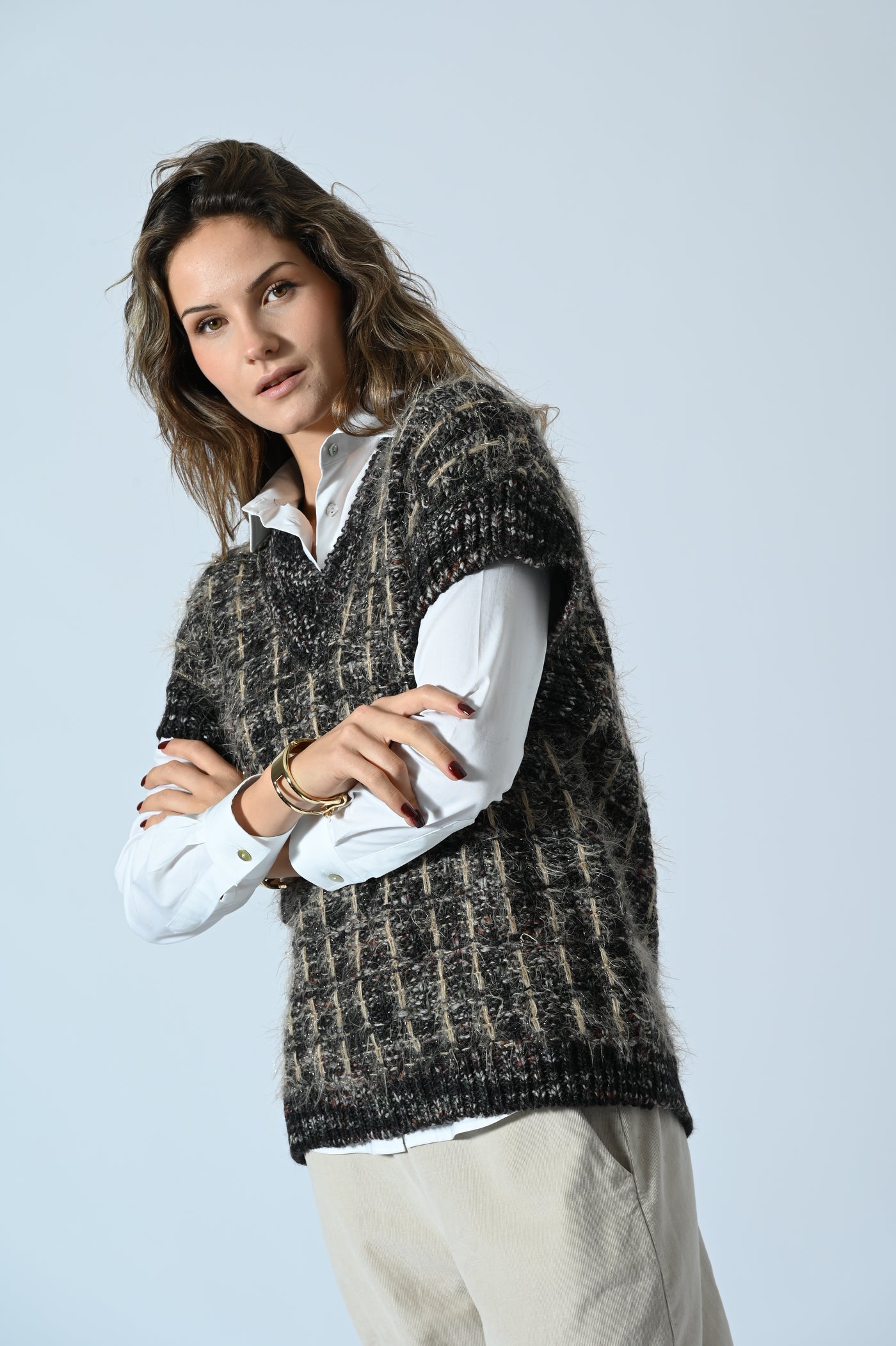 GILET MELANGE LUREX