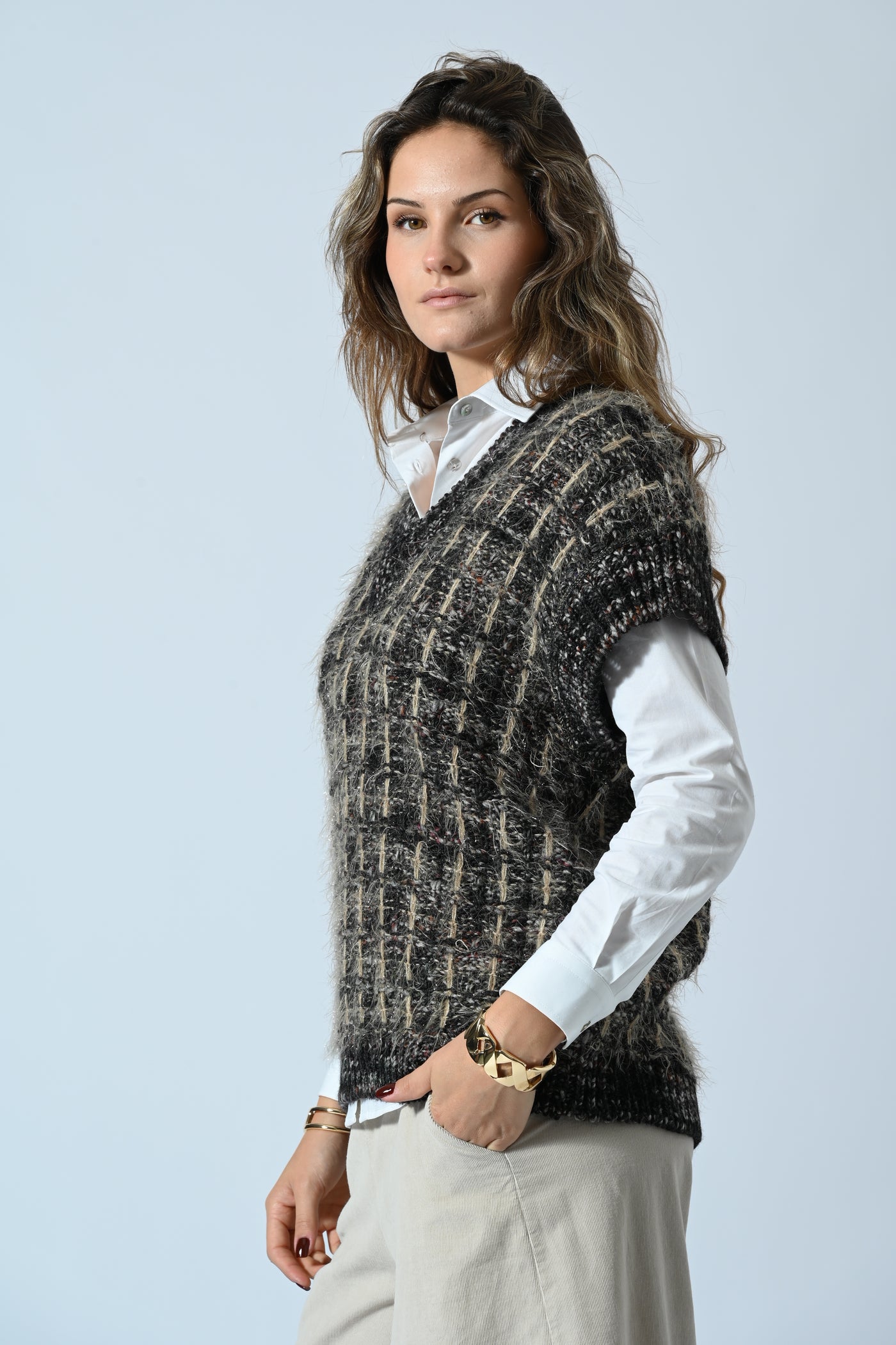 GILET MELANGE LUREX