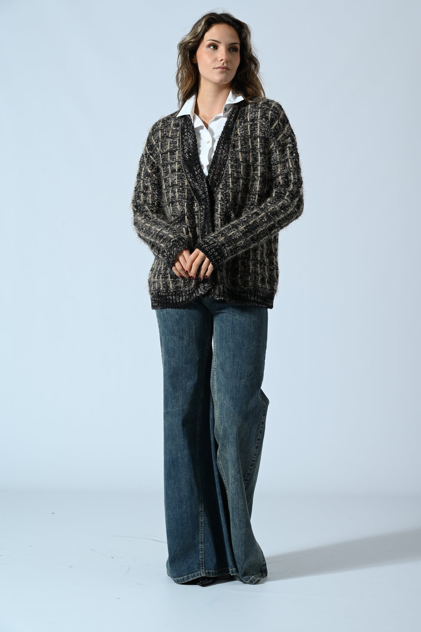 CARDIGAN MELANGE LUREX