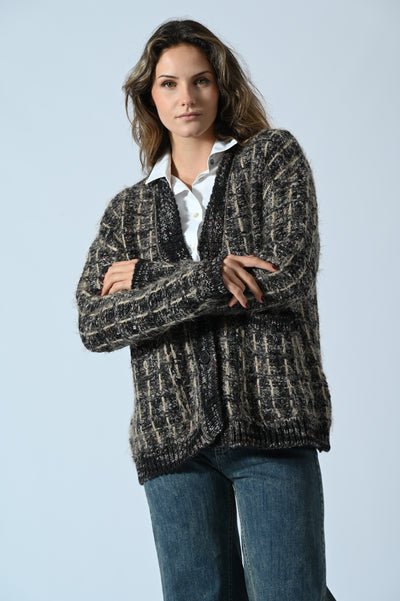 CARDIGAN MELANGE LUREX