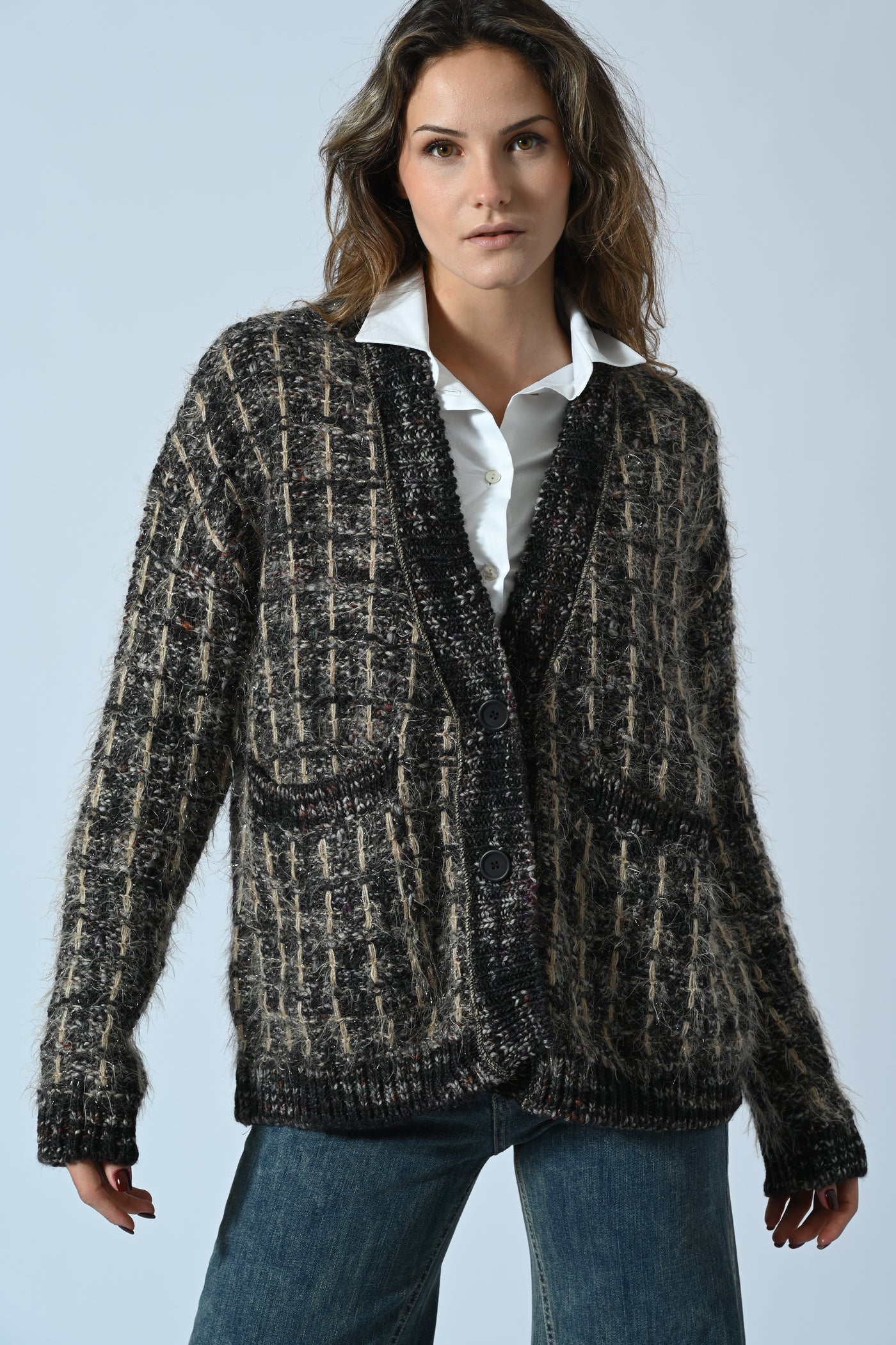 CARDIGAN MELANGE LUREX