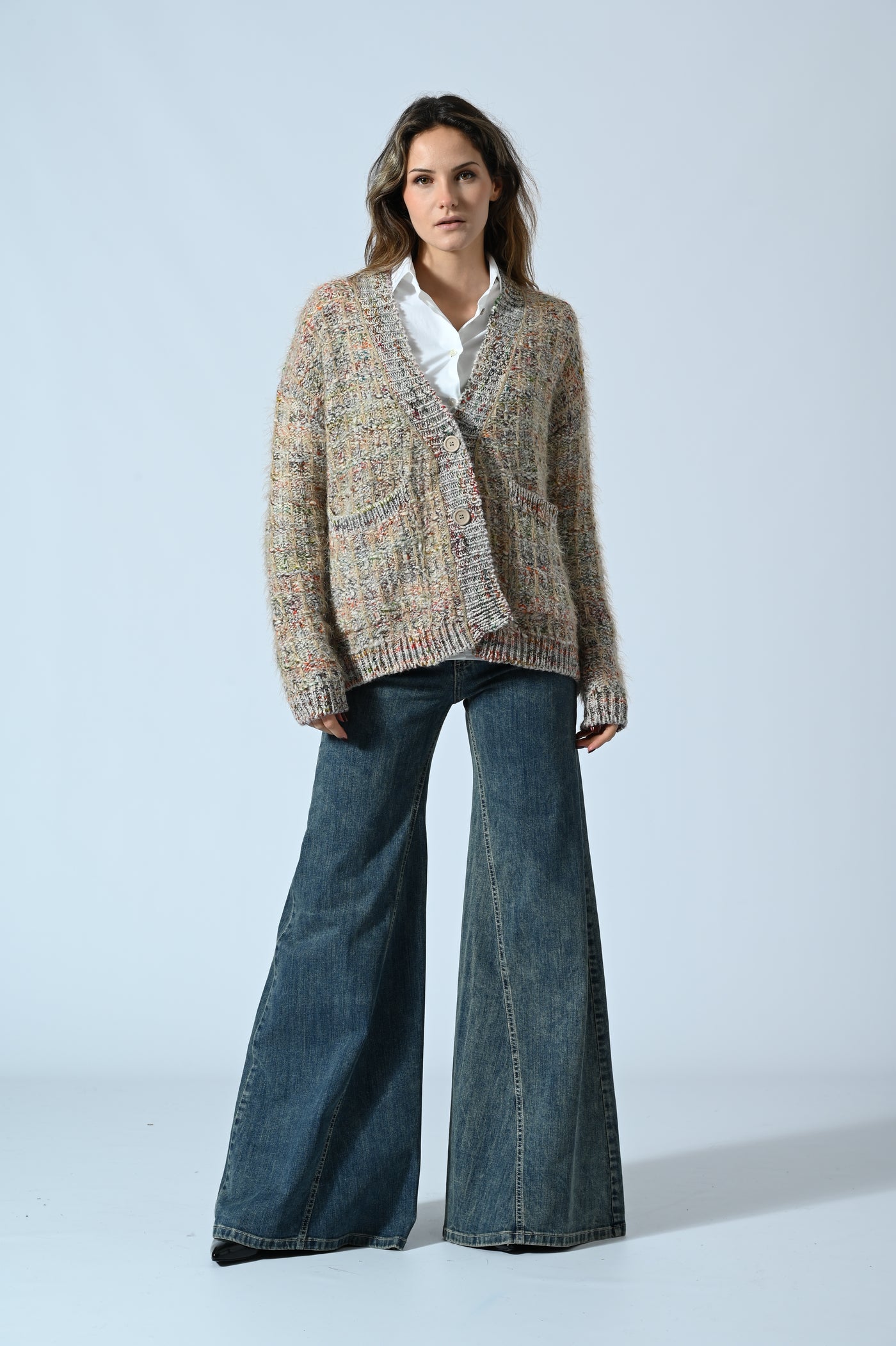 CARDIGAN MELANGE LUREX