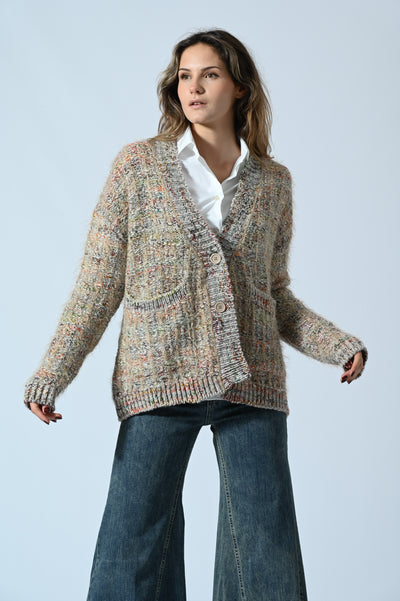 CARDIGAN MELANGE LUREX