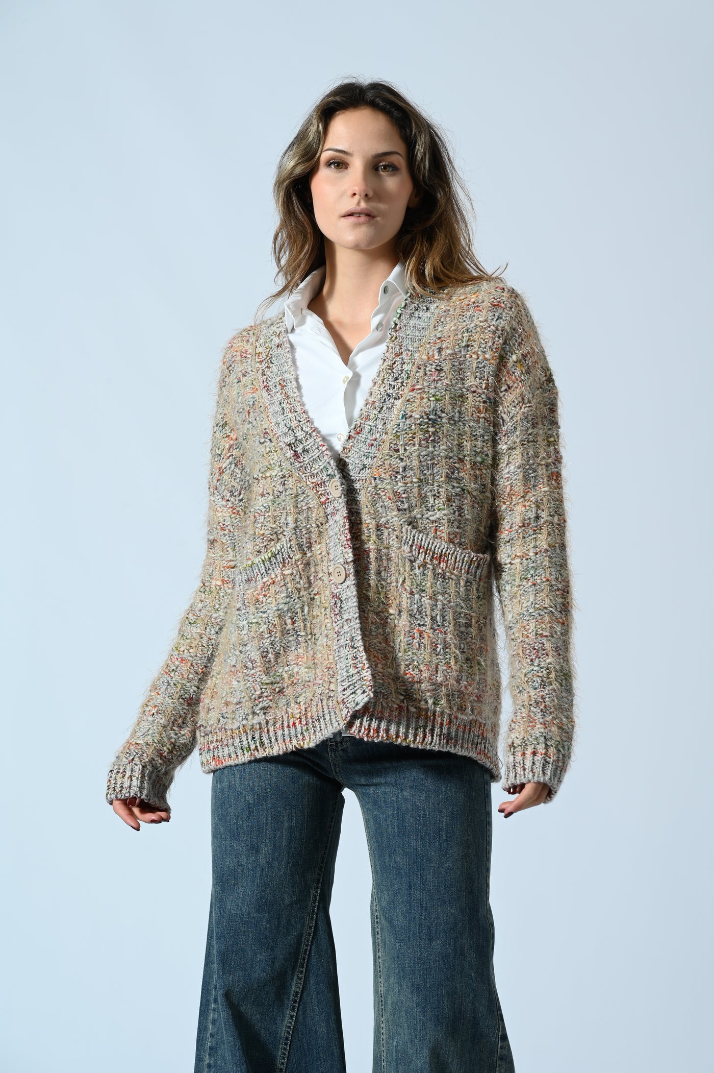 CARDIGAN MELANGE LUREX