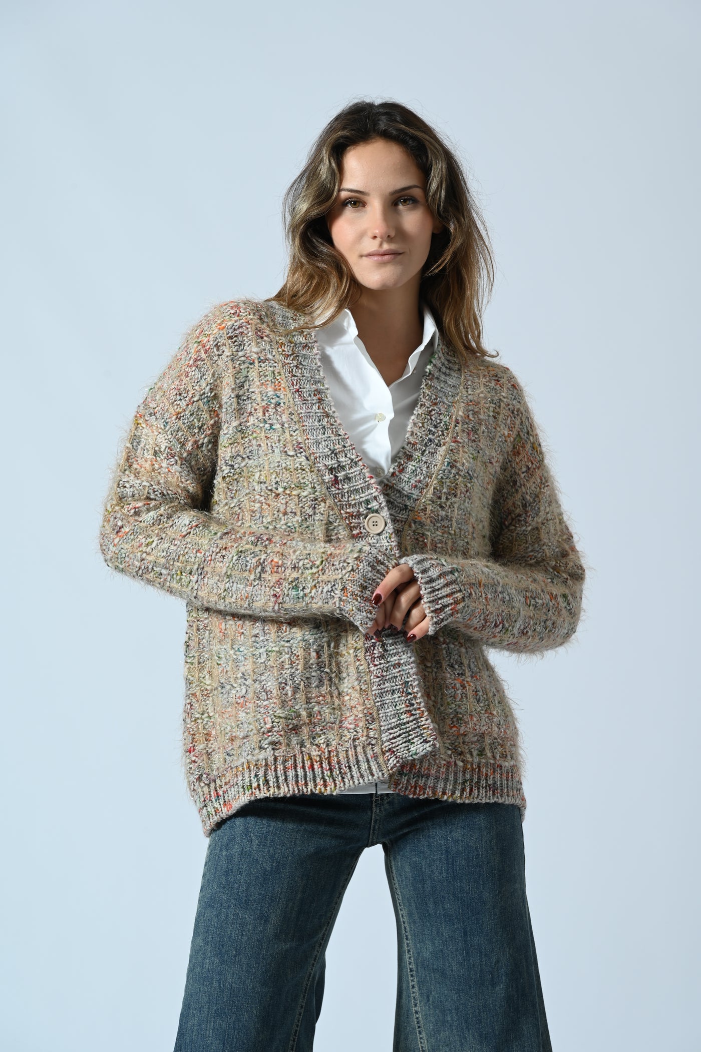 CARDIGAN MELANGE LUREX