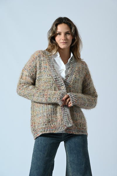 CARDIGAN MELANGE LUREX