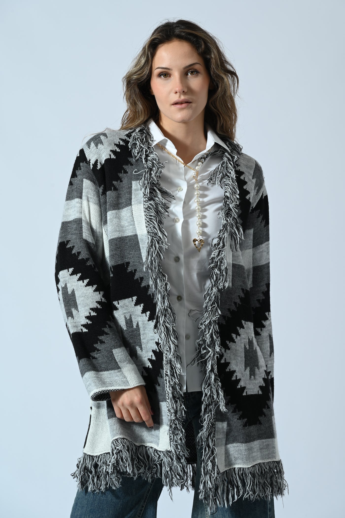 CARDIGAN ETNICO FRANGE