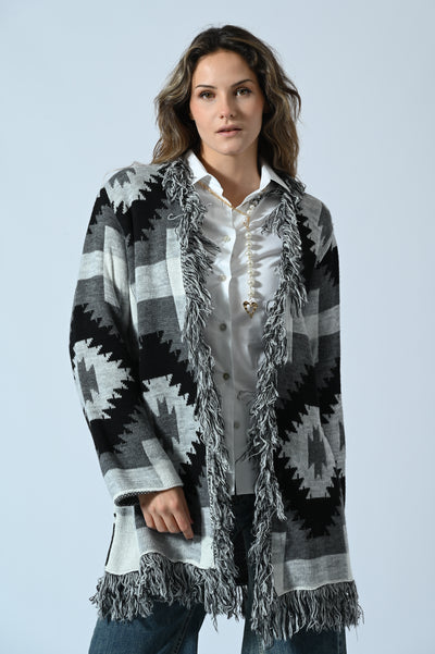 CARDIGAN ETNICO FRANGE