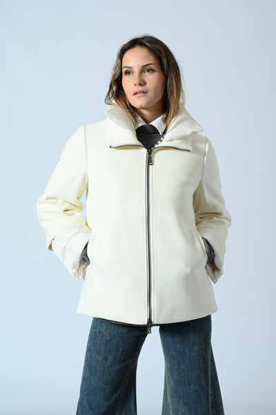 CAPPOTTO CORTO CON INSERTI ECOPIUMA