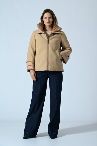CAPPOTTO CORTO CON INSERTI ECOPIUMA