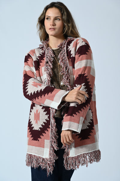CARDIGAN ETNICO FRANGE
