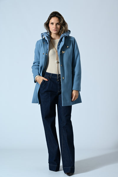 CAPPOTTO CON CAPPUCCIO E ALAMARI