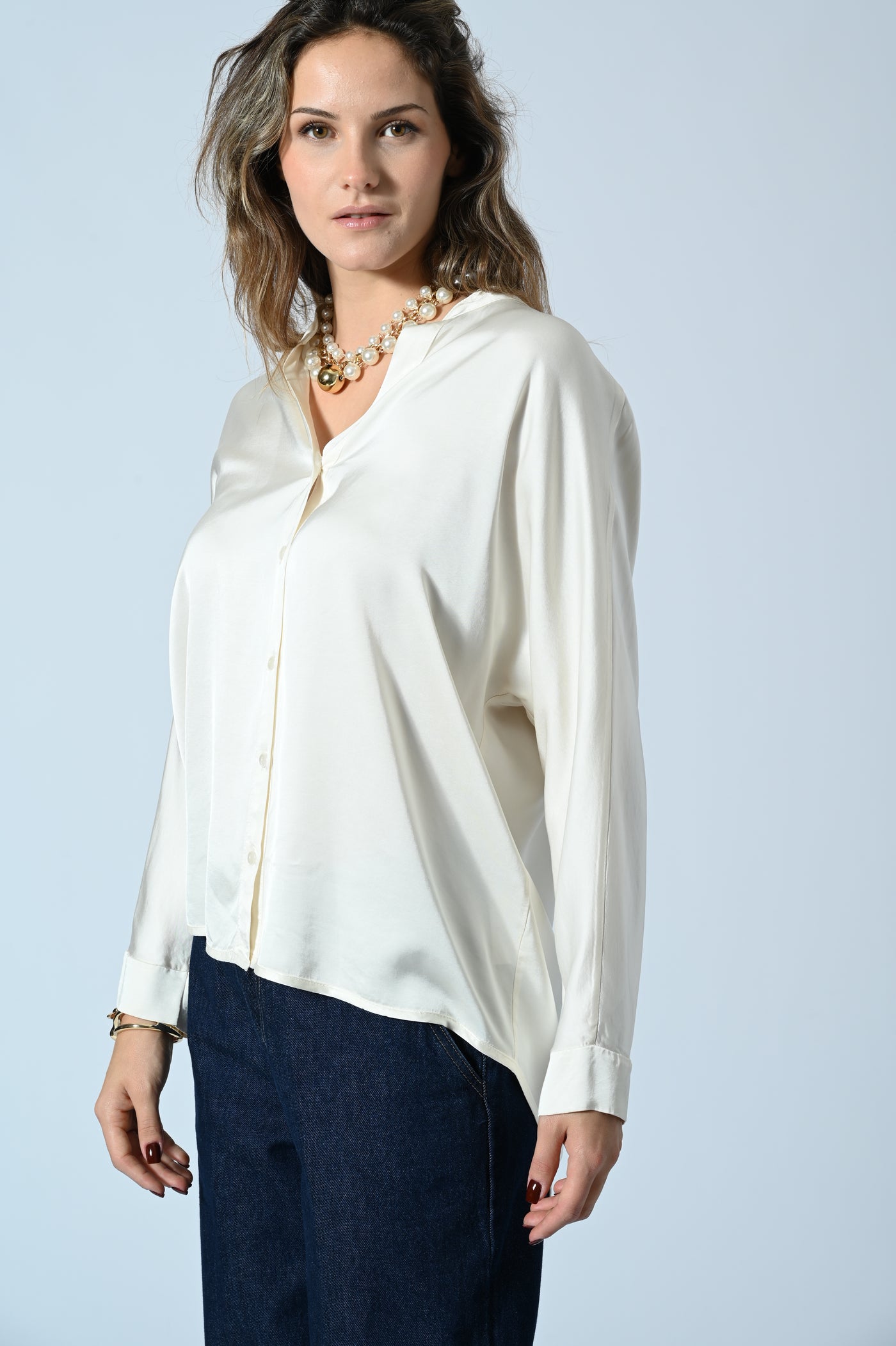 CAMICIA IN RASO COLLO SERAFINO