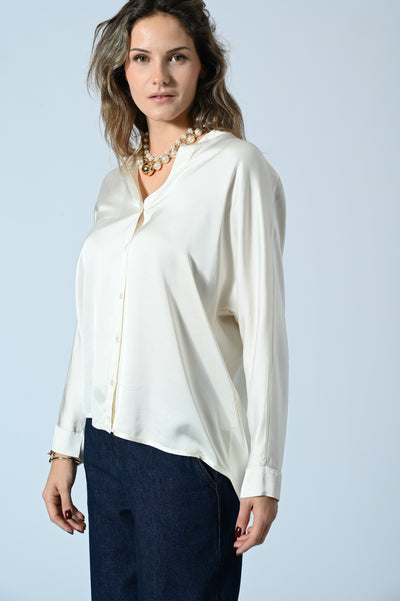 CAMICIA IN RASO COLLO SERAFINO