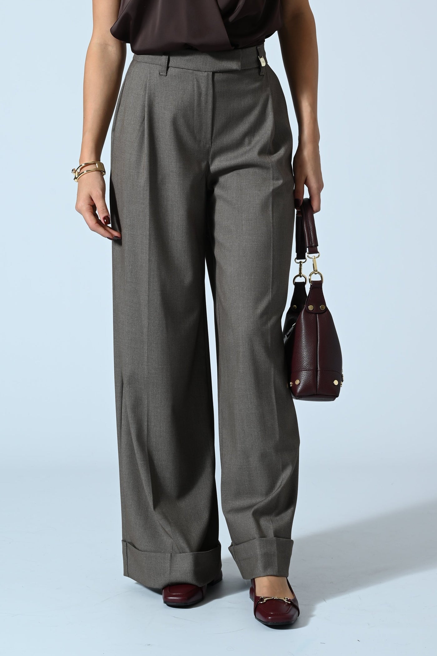 PANTALONI A PALAZZO IN MANO LANA