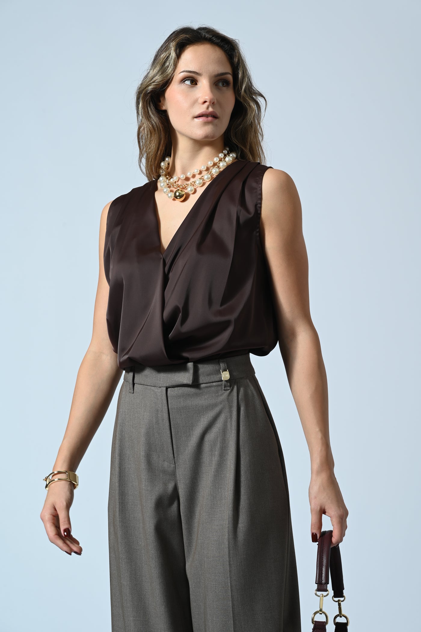 PANTALONI A PALAZZO IN MANO LANA