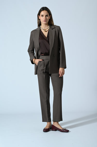 PANTALONI CHINO GESSATO