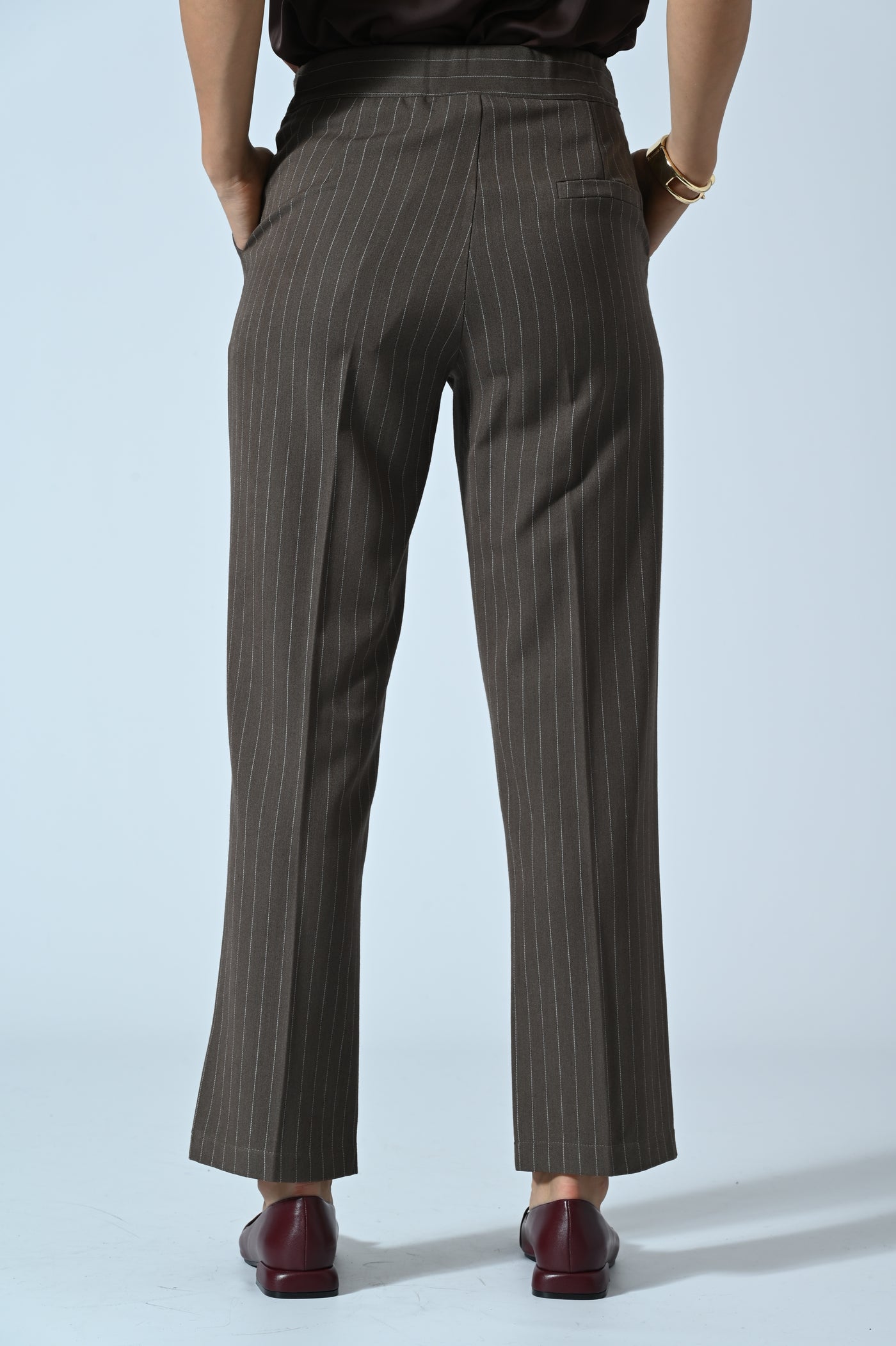 PANTALONI CHINO GESSATO