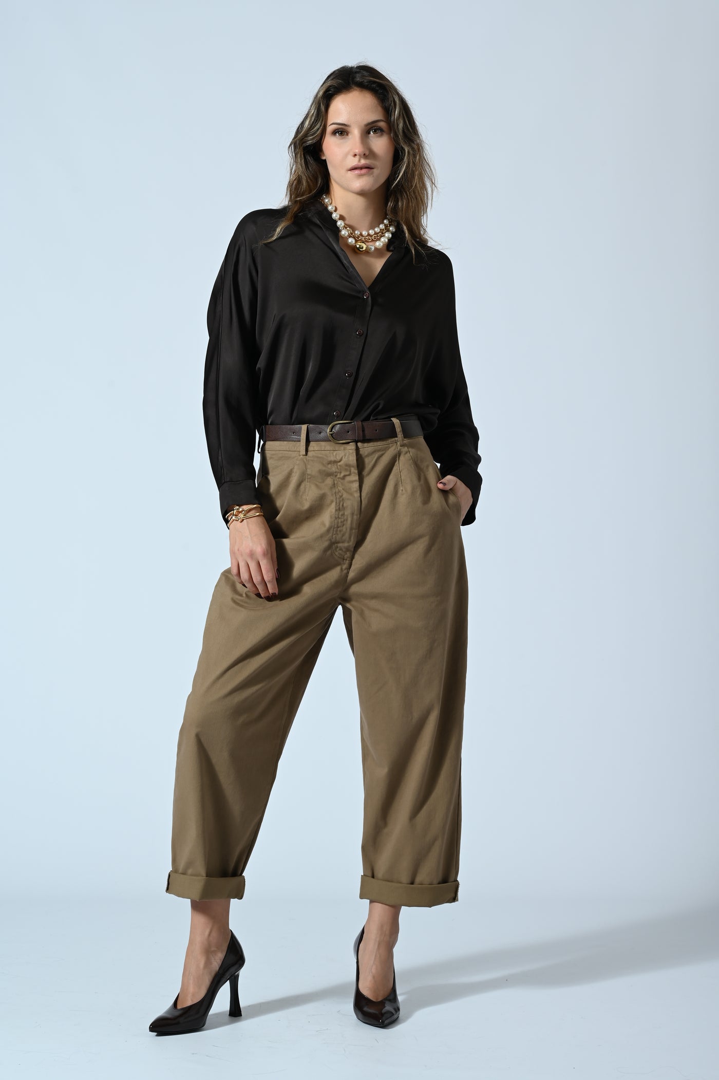 CAMICIA IN RASO COLLO SERAFINO