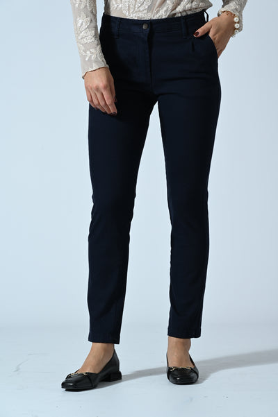 PANTALONI IN COTONE CHINO CON PINCE