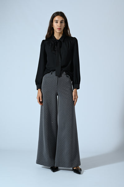 CAMICIA IN GEORGETTE CON INSERTI IN RASO