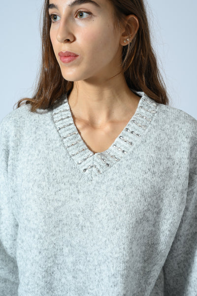 MAGLIA CON SCOLLO A V