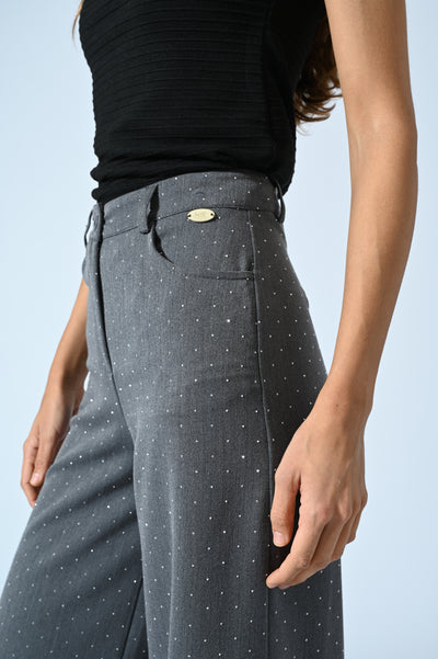 PANTALONI A PALAZZO CON STRASS