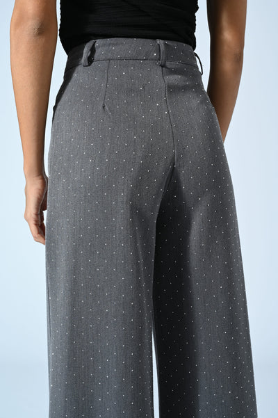 PANTALONI A PALAZZO CON STRASS