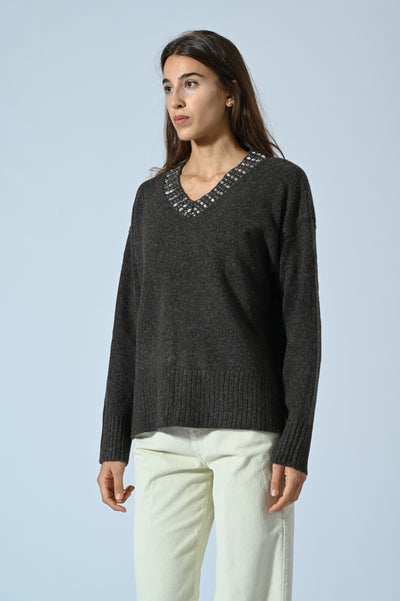 MAGLIA CON SCOLLO A V