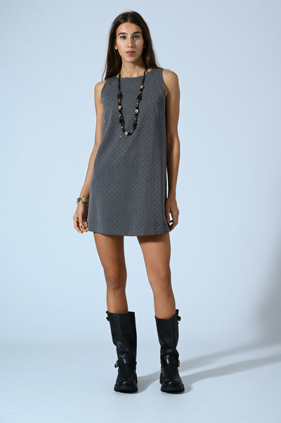 ABITO SMANICATO CON STRASS