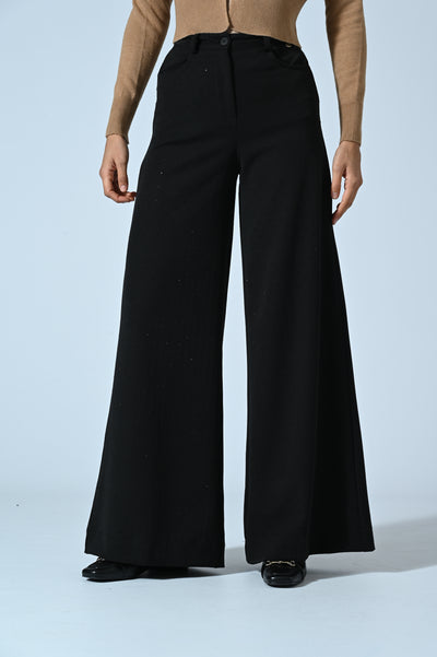 PANTALONI A PALAZZO CON STRASS
