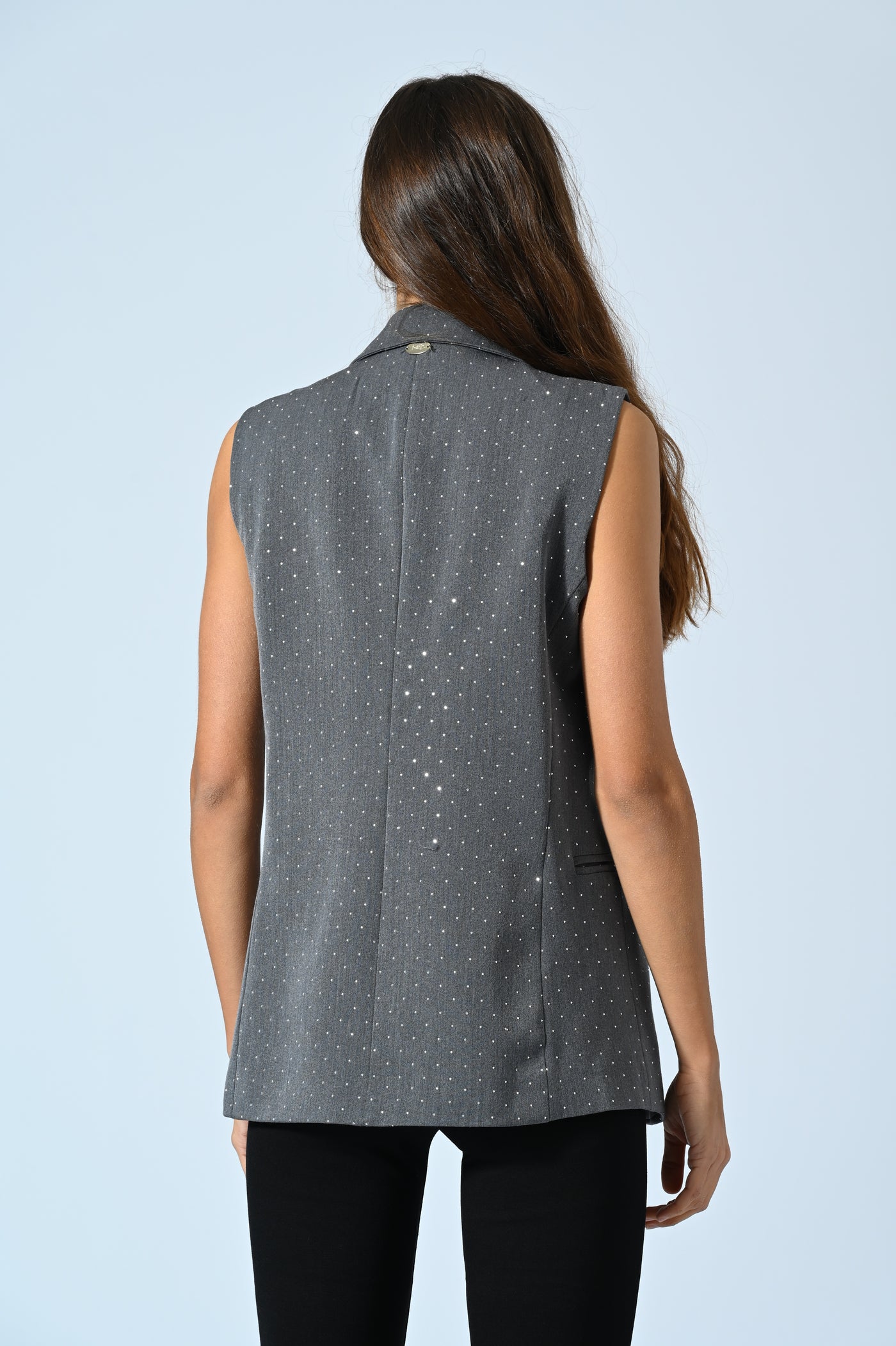 GILET LUNGO CON STRASS