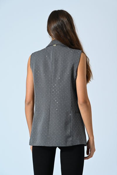GILET LUNGO CON STRASS