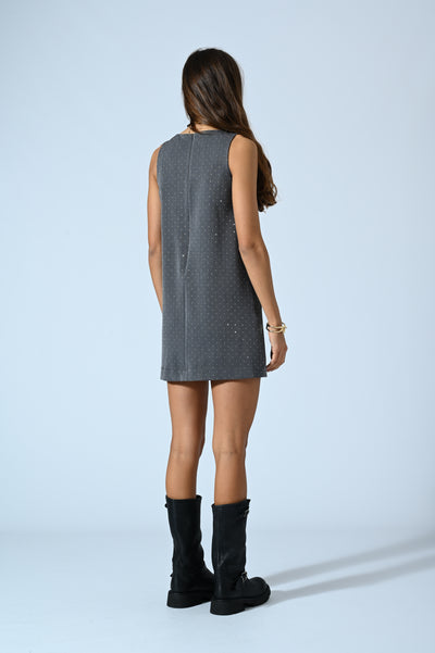 ABITO SMANICATO CON STRASS