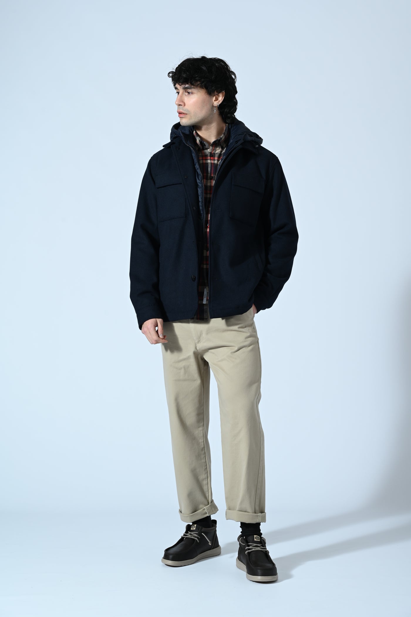 GIACCA IN LANA COTTA CON PETTORINA REMOVIBILE